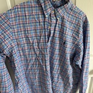 Ralph Lauren Blue and Red Casual Button Down Shirt